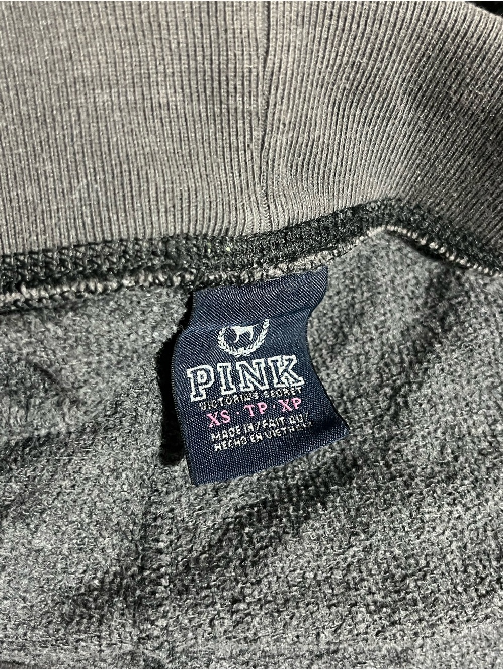 PINK Victoria's Secret Girls' Gray Sweatpants with Pink Sequin Heart Size XS - Picture 6 of 6